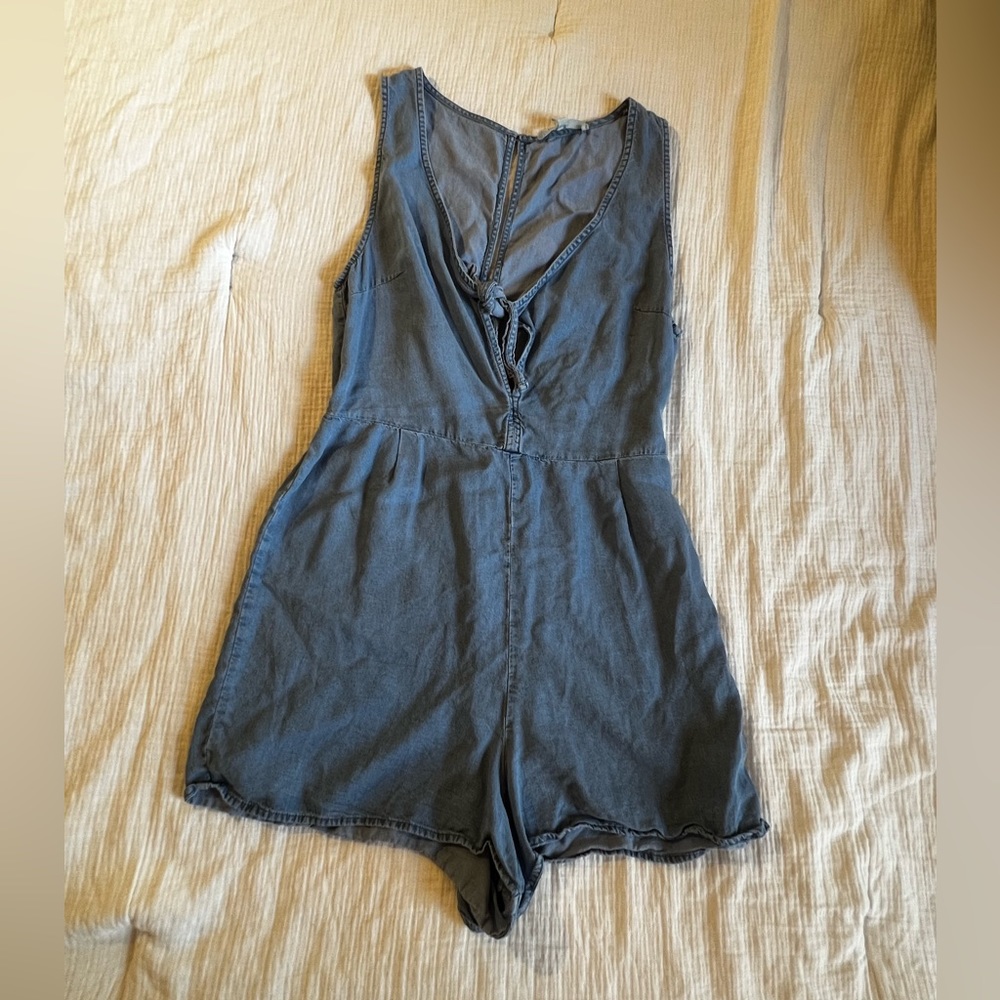 Love Tree Denim Romper
